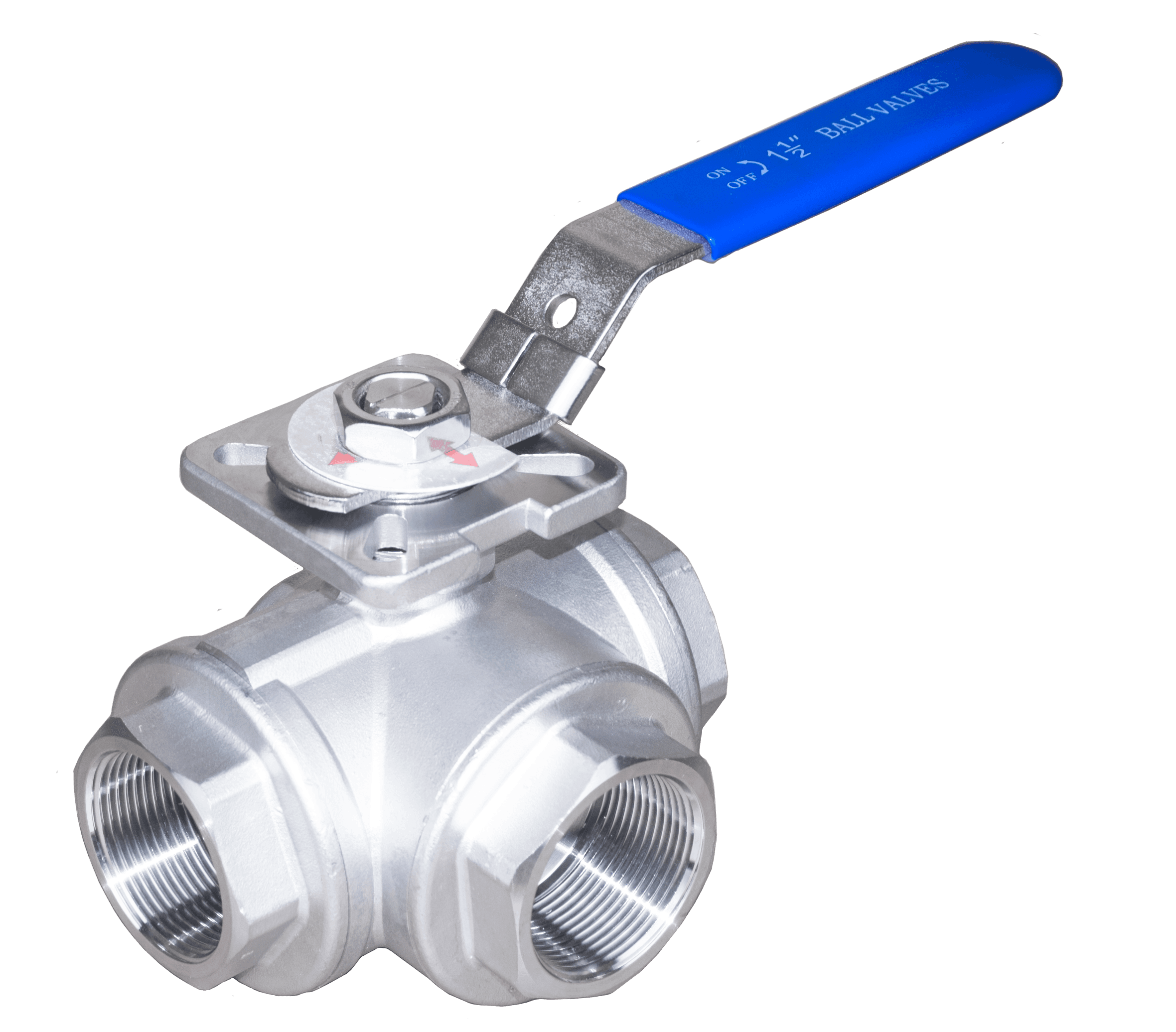 3-Way High Mounting Pad Ball Valve With Handle - Image 3